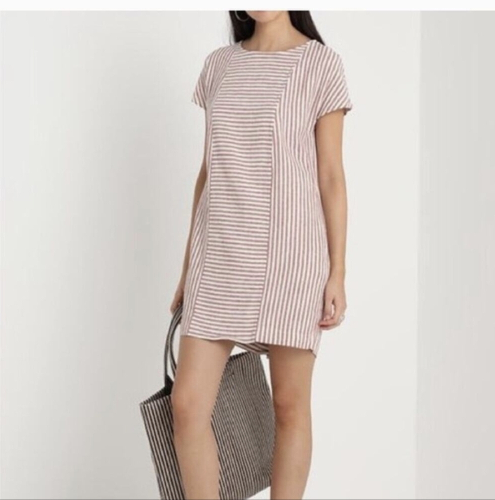 Madewell Cap Sleeve Linen Blend Casual Dress